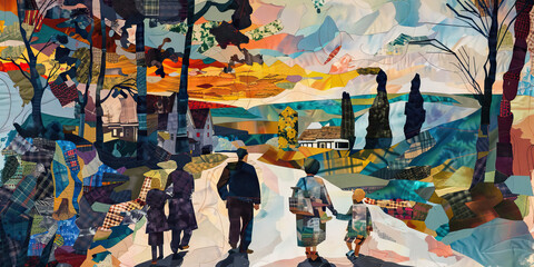Fototapeta premium An heirloom quilt, stitched together with love and memories, passing down stories and legacies from one generation to the next.