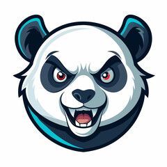 Angry Pando  logo vector illustration, dragon mascot esport logo, Panda with fang