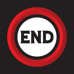 The end button icon. End icon on white background. vector illustration.