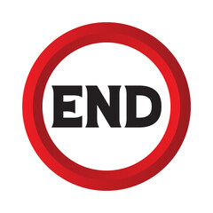 The end button icon. End icon on white background. vector illustration.