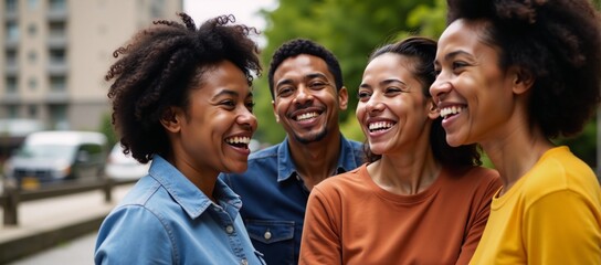 Obraz premium A joyful gathering of African Americans diverse group