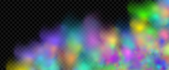 Obraz premium An explosion of colorful smoke clouds.Multicolor fog with blue and yellow particles.Explosions of color powder.