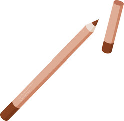 Hand holding makeup pencil tool for cosmetic application. Essential beauty item for hygiene and skincare routines. Ideal flat tool fashion and beauty themes.