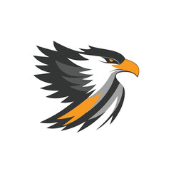 Stylish Abstract Hawk Logo Design Template Vector Illustration