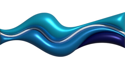 Dynamic 3D abstract wavy modern background, inflated balloon like forms in blue colors, fluid shapes create a sense of motion and depth
