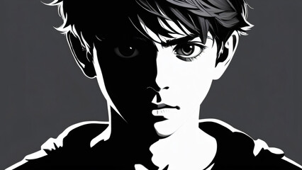 Fototapeta premium A monochrome, blurred portrait emphasizing light and texture.