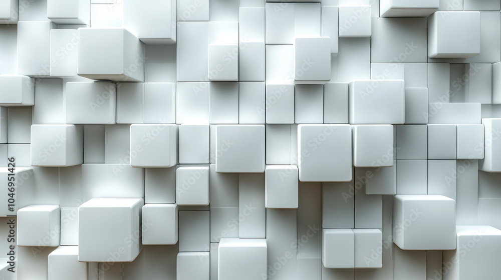 Poster abstract 3d white geometric cube pattern seamless texture for modern design concepts