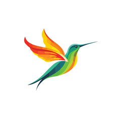 Abstract Hummingbird Logo Design Template Vector