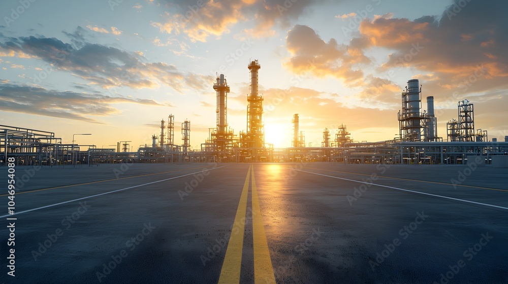 Poster double exposure image showcasing the intersection of the energy industry and the financial markets a