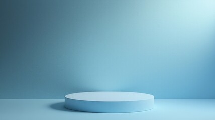 Single Blue Cylinder on Light Blue Textured Background