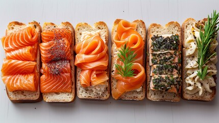 Gourmet Open-Faced Sandwiches with Assorted Toppings