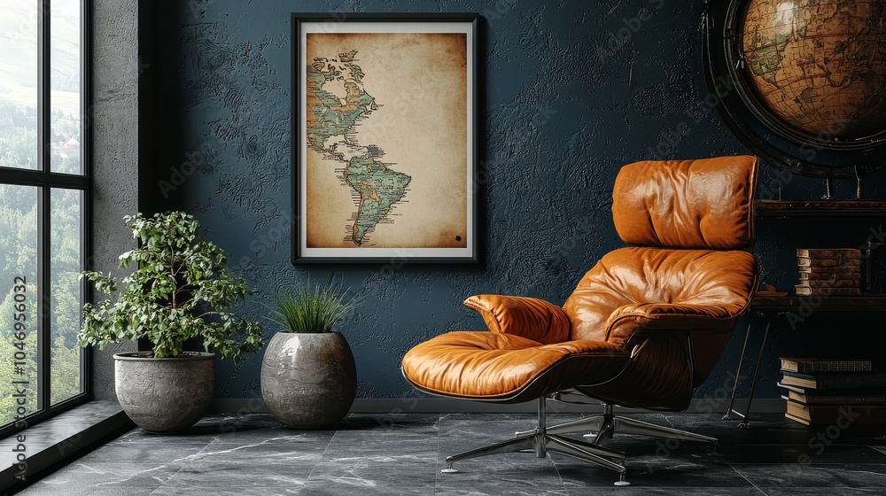 Aufkleber the mockup is designed with a modern dark interior background. ai generated from source