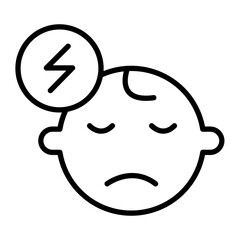 Depressed Vector Line Icon Design