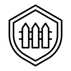 Level Crossing Vector Line Icon Design