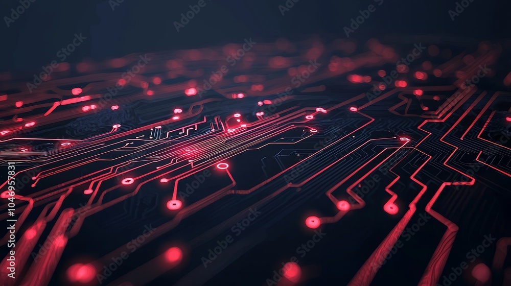 Aufkleber Conceptual Circuit Board Design for Data Transmission and Digital Processing in the Future