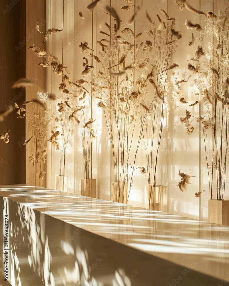 Aufkleber design of modern reception area with stone reception desk. 3d rendering, 3d illustration.
