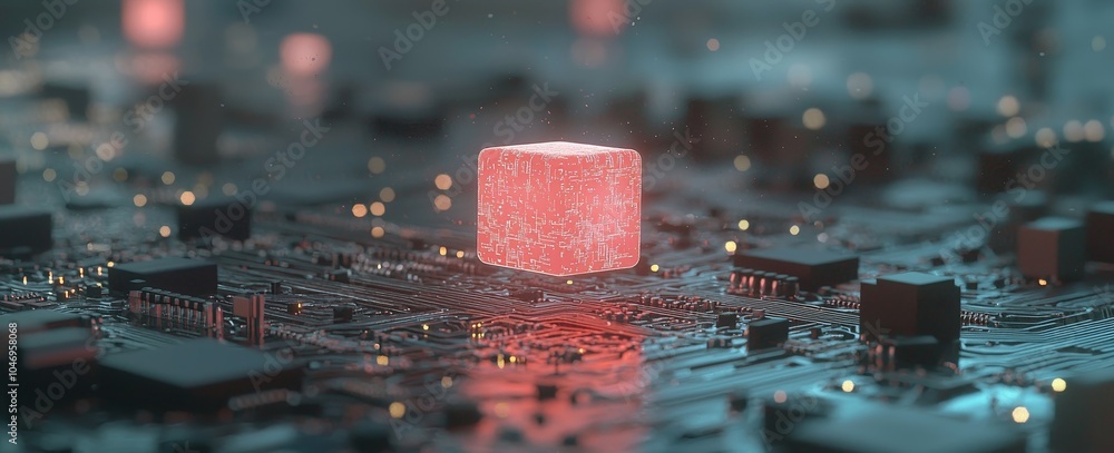 Poster CPU processor with quantum qubit intelligence for quantum computer concept