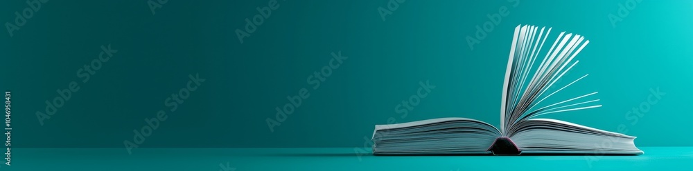 Poster symbolizing the blend of traditional and modern education, the image depicts a book open on a table 