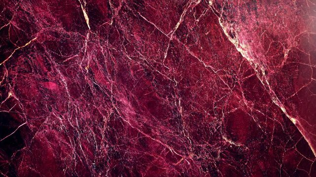 A close-up shot of red marble with white veining