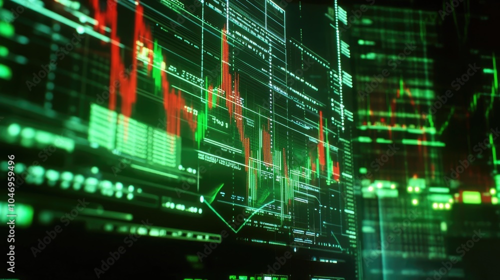 Aufkleber digital financial data analysis and trends visualization