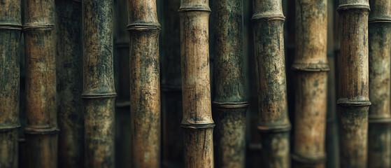 Fototapeta premium Closeup of Bamboo Stalks, Natural Texture and Patterns, Organic Background, Organic