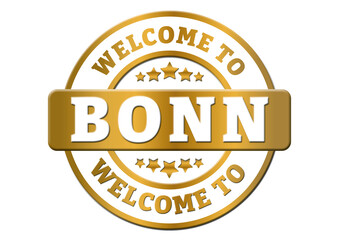 gold sticker welcome to Bonn city
