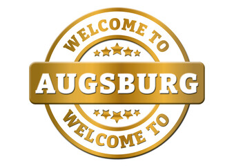 old sticker welcome to Augsburg city