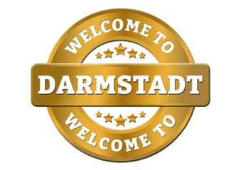 gold sticker welcome to Darmstadt