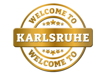 Obraz premium old sticker welcome to Karlsruhe city