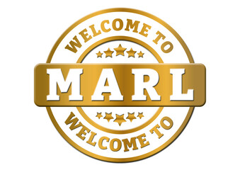 gold sticker welcome to Marl city