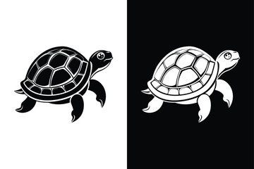 Tortoise  icon vector black silhouette on a white background.