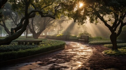 Fototapeta premium shade trees in the park