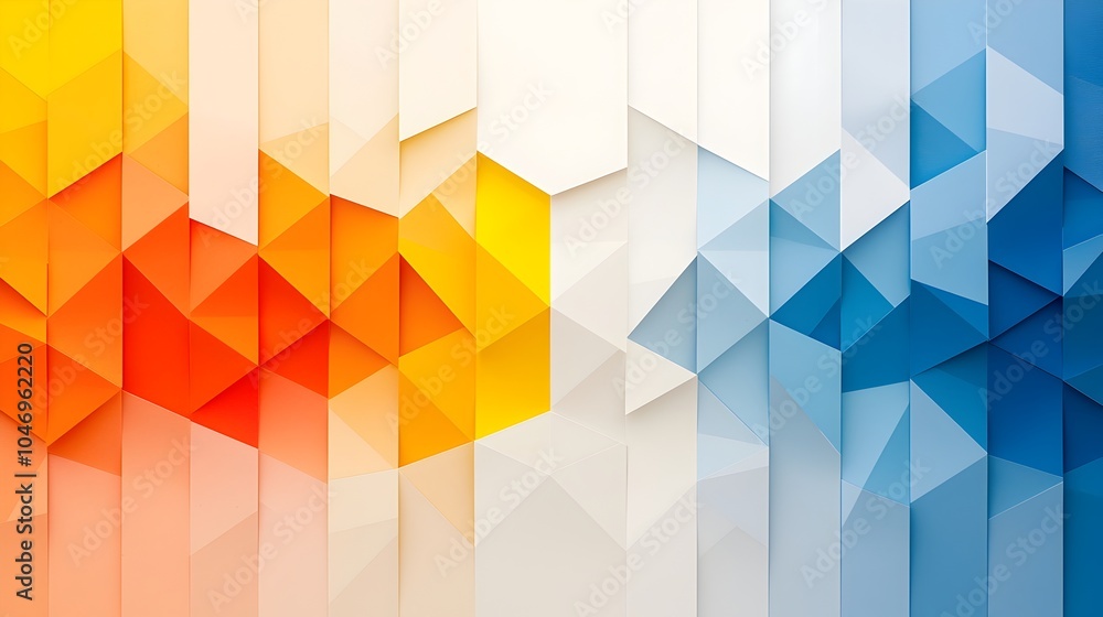 Poster Vibrant Gradient Background with Colorful Geometric Prisms Arranged in a Dynamic Pattern Ideal for Modern Social Media Templates Flyers and Digital Designs