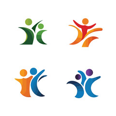 Abstract People Logo Design Template Vector Illustration