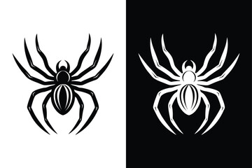 Cute Spider Cartoon Isolated on White Background. Spider Vector Illustration icon and Logo Design.