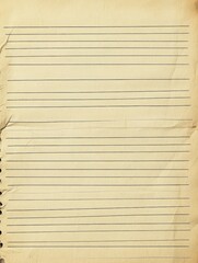 Obraz premium Blank Loose Leaf Notebook Paper Background. Lined Empty Page for School Notebook