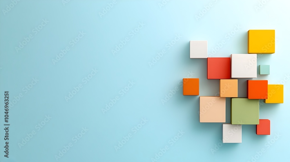Aufkleber Striking abstract composition featuring geometric 3D prisms in a vibrant gradient backdrop perfect for modern social media covers banner designs flyer templates and other minimalist digital content