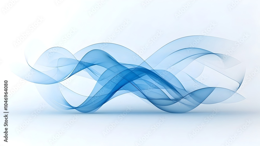 Leinwandbilder Futuristic abstract blue waves with glowing particles over a dark and white background representing the dynamic and visually striking technological advancements and innovations of the future