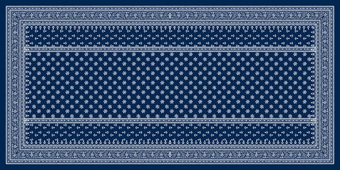 Elegant Women's Dress Scarf Textile Design Featuring an Intricate and Vibrant Abstract Pattern with Symmetrical Motifs, Ideal for Digital Printing on Fabric for High-Fashion Apparel