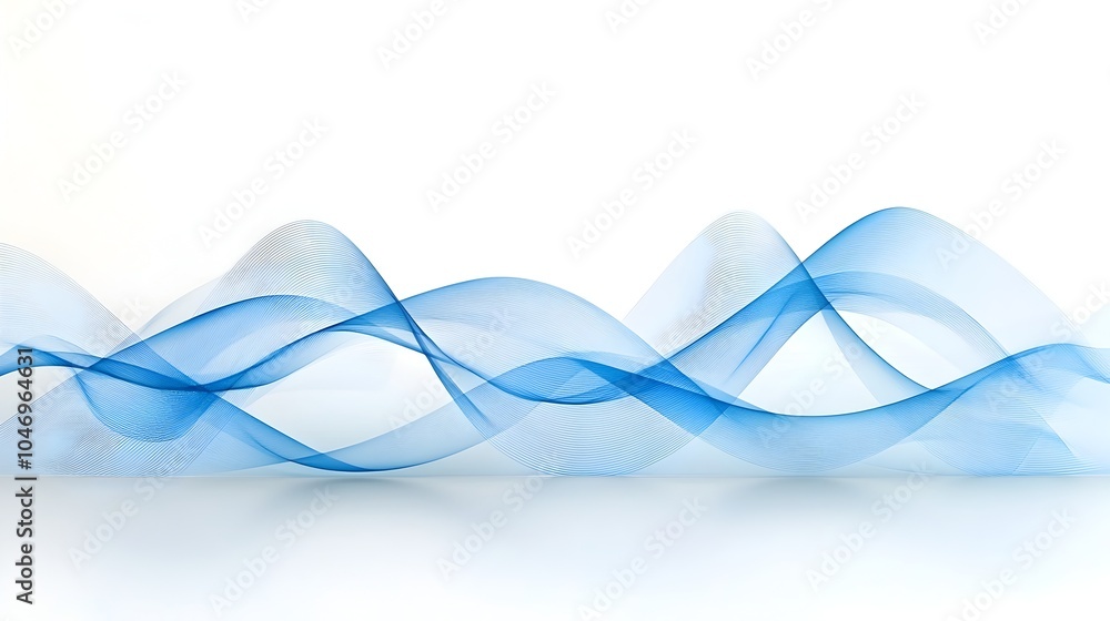 Aufkleber Flowing digital waves with glowing particles seamlessly traversing a dark to white gradient background creating a mesmerizing visual effect that is perfect for modern tech and digital concepts