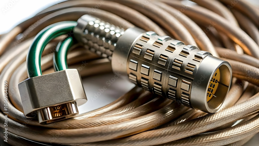 Aufkleber macro shot secure data transmission cables visible encryption indicators protective layers importanc