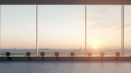Airport Control Room Panorama with Digital Observation