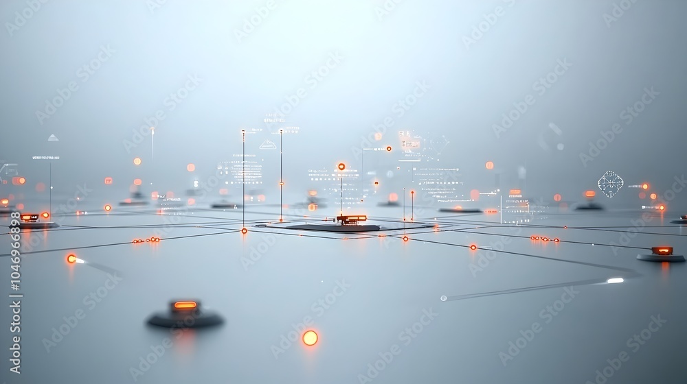 Aufkleber an abstract and futuristic digital artwork depicting glowing particles effortlessly flowing across a