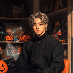 amazing K-Pop Halloween illustration