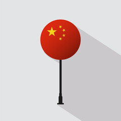 China National Circle Sign Flag Vector Illustration