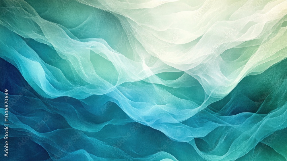 Poster soft abstract waves in cool tones for background use