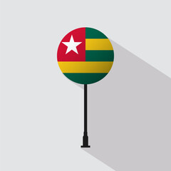 Naklejka premium Togo National Circle Sign Flag Vector Illustration