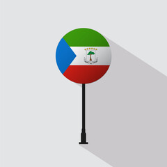 Equatorial Guinea National Circle Sign Flag Vector Illustration