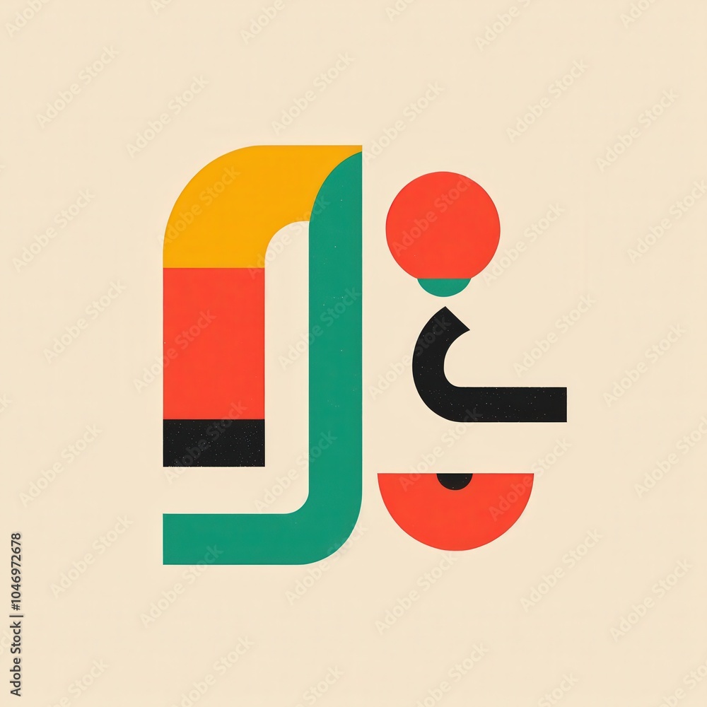 Poster abstract colorful design with geometric forms and shapes