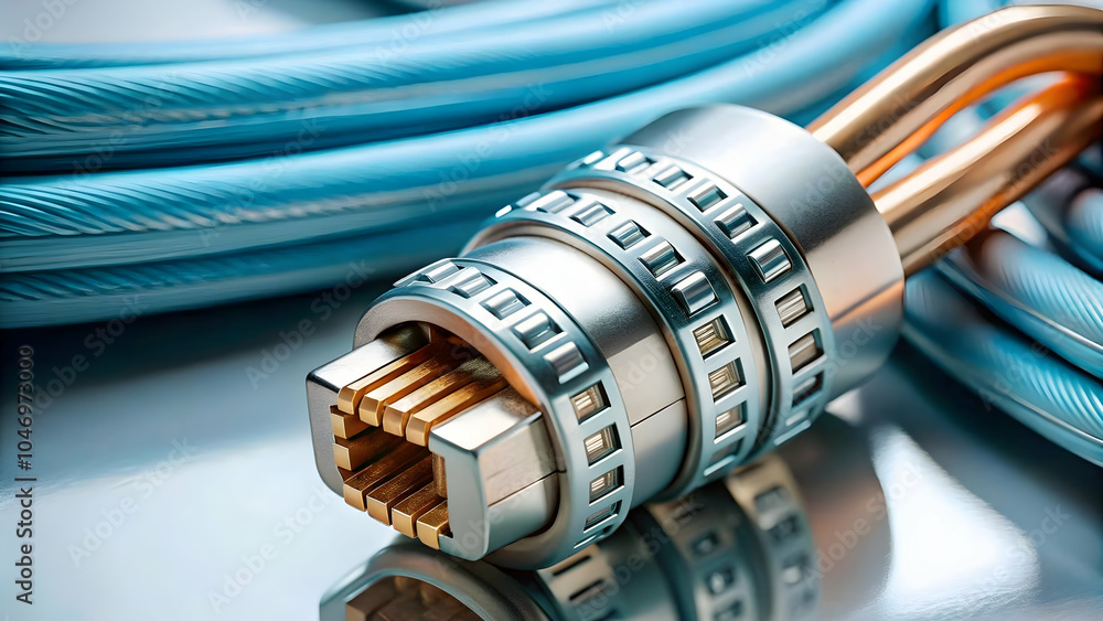 Aufkleber macro shot secure data transmission cables encryption indicators protective layers copy space highli